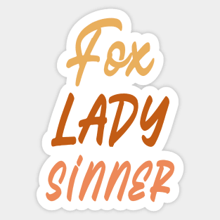 fox. lady, sinner, design v2 Sticker